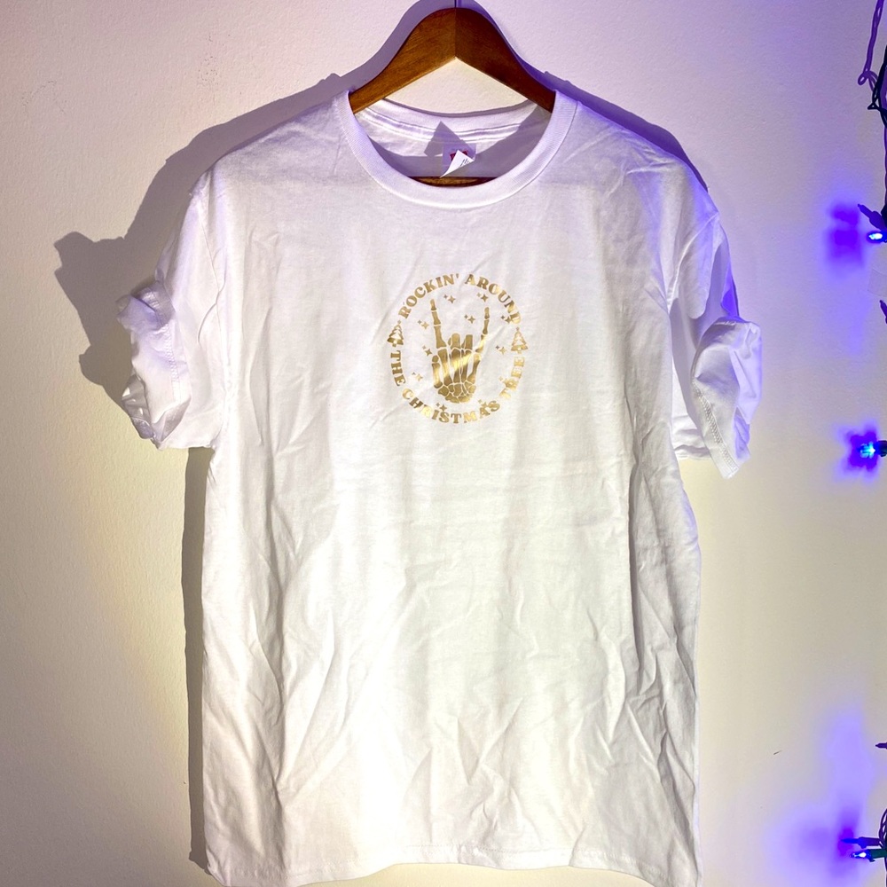 Rockin’ Around the Christmas Tree Gold Graphic Tee (Unisex)